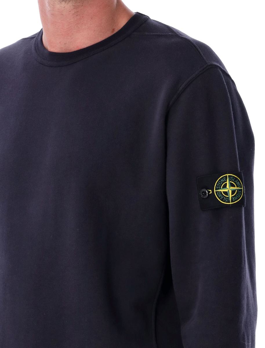 Stone Island Sweatshirt aus gebürsteter Bio-Baumwolle