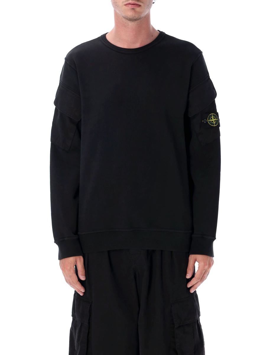 Stone Island Sweatshirt aus gebürsteter Bio-Baumwolle