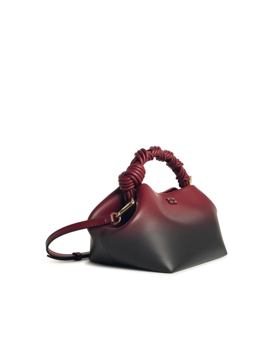 Kleine „Ganni Bou“-Tasche aus rot schattiertem Ledermix
