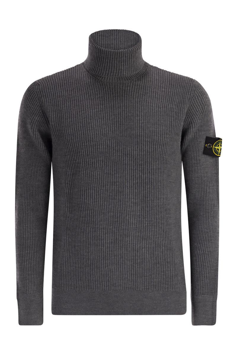 Stone Island – Fein gerippter Rollkragenpullover
