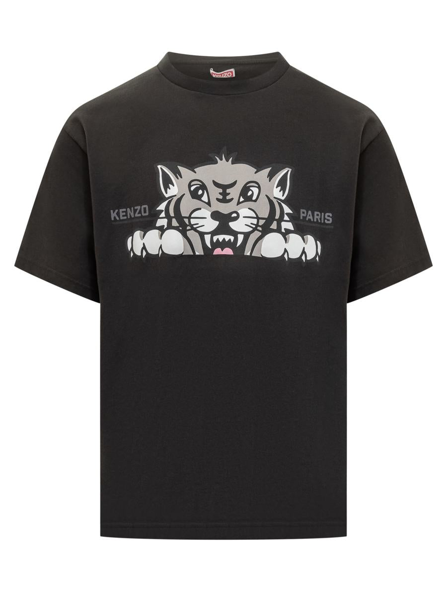 Kenzo Kenzo Herren Schwarzes T-Shirt mit Tiger-Print