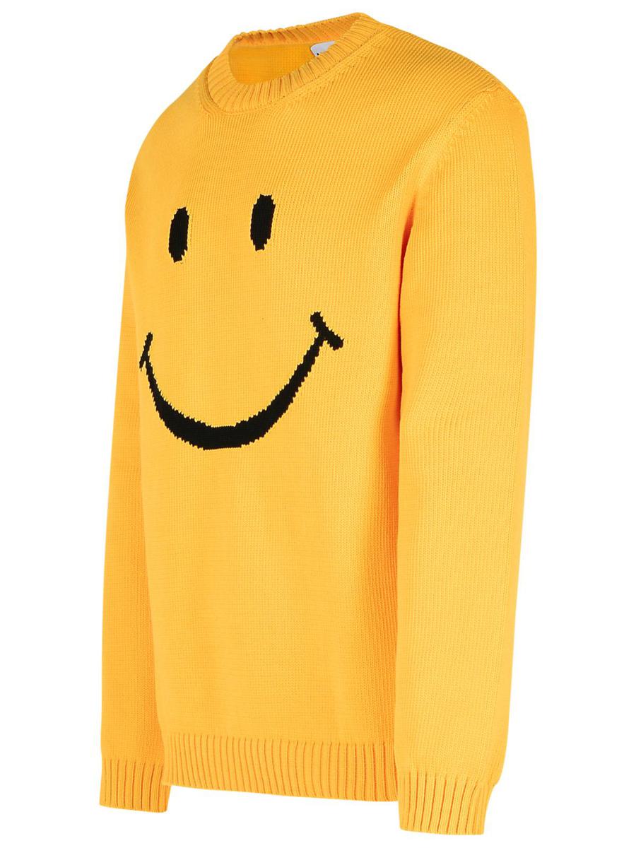Moschino „Smile“ – Gelber Pullover aus Baumwollmischung