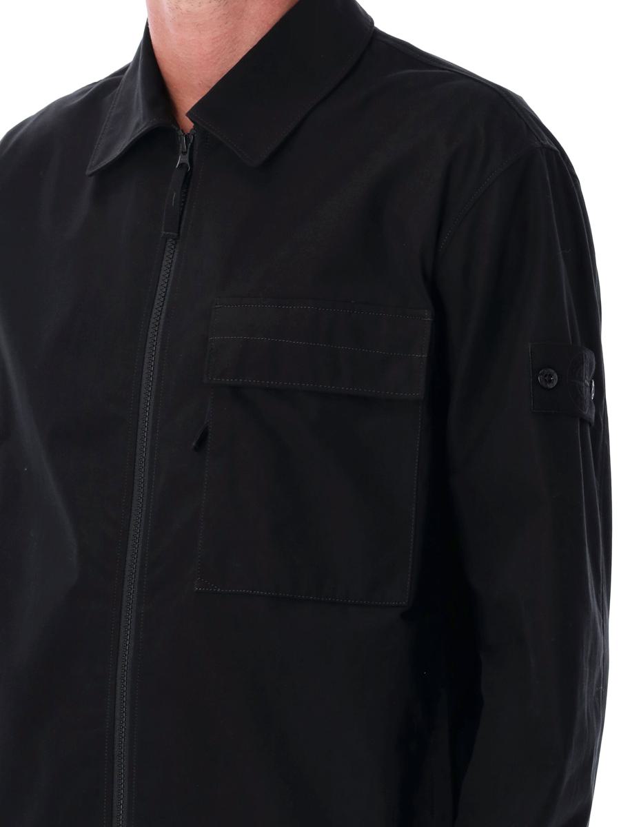 Stone Island Ghost Project Schwarzes Überhemd