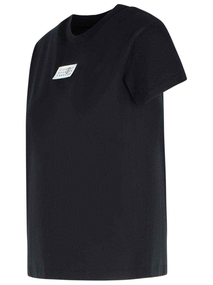 MM6 Maison Margiela Schwarzes Baumwoll-T-Shirt