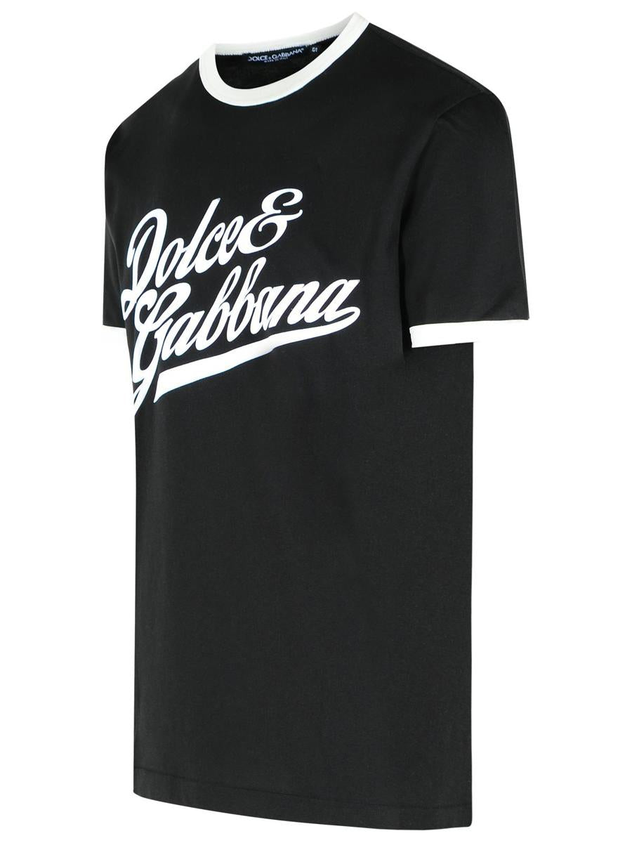 Dolce & Gabbana Schwarzes Baumwoll-T-Shirt