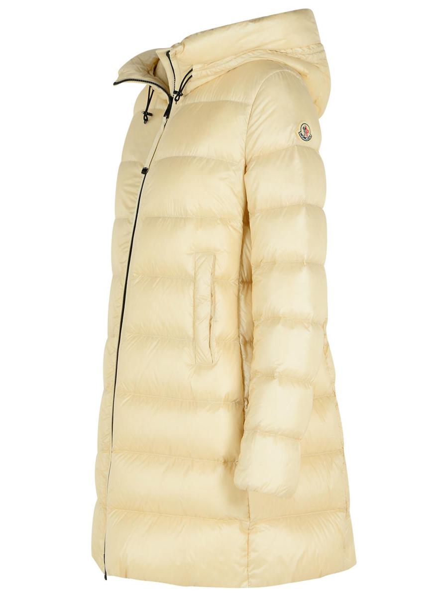 Moncler Suyenne' Elfenbeinfarbener Polyamidmantel