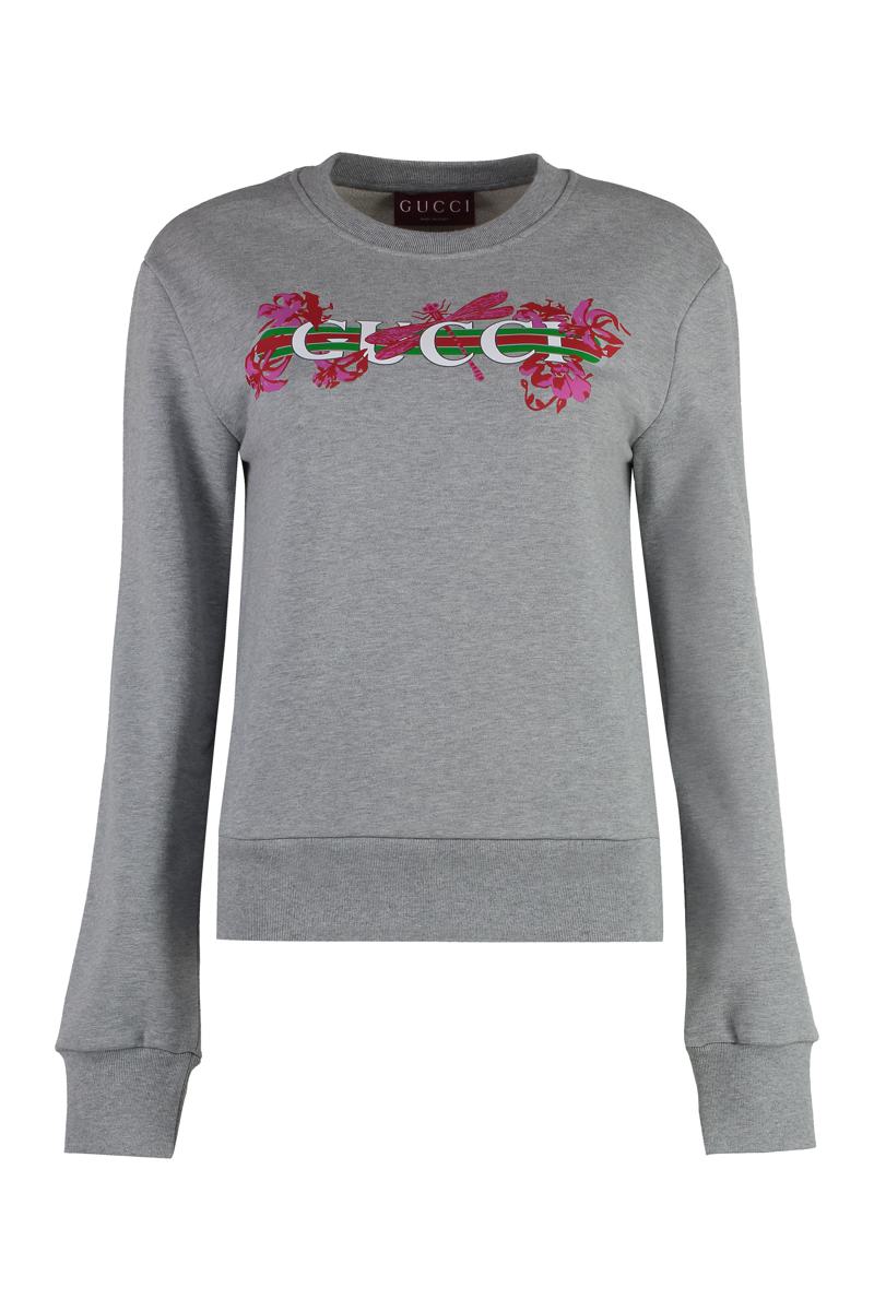 Sweatshirt aus bedruckter Baumwolle mit Gucci-Print