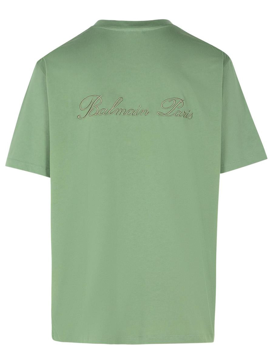 Balmain Grünes Baumwoll-T-Shirt