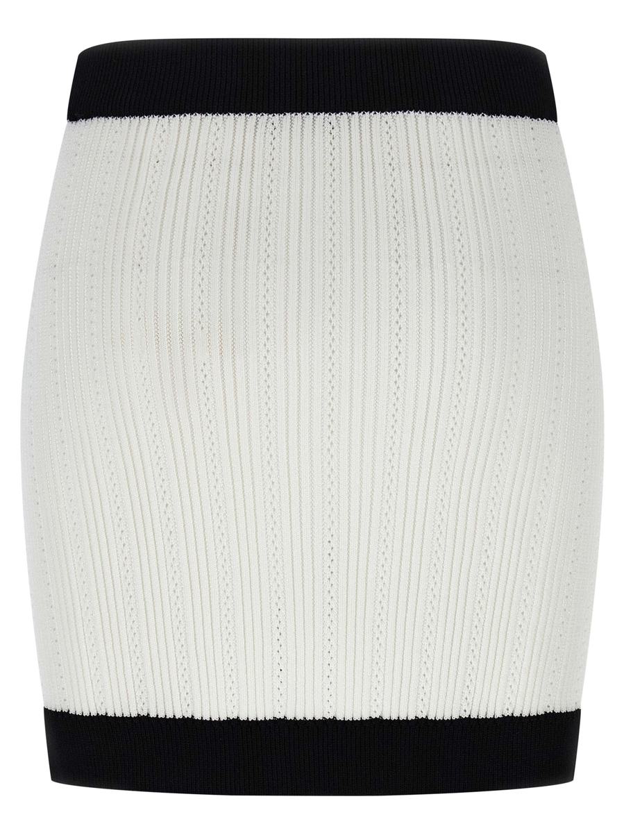 Balmain zweifarbiger Minirock