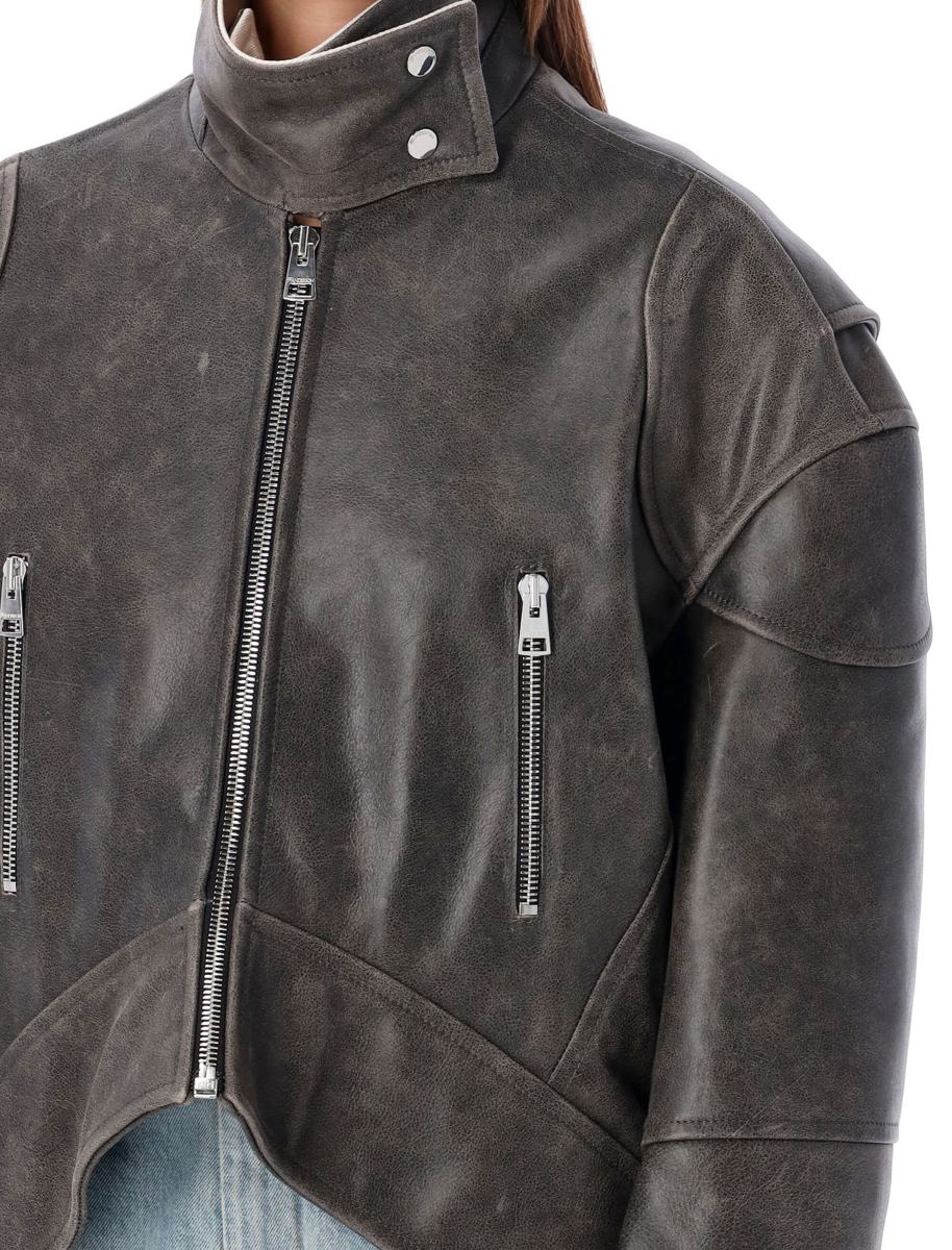 JW Anderson Lederjacke mit abgerundetem Saum
