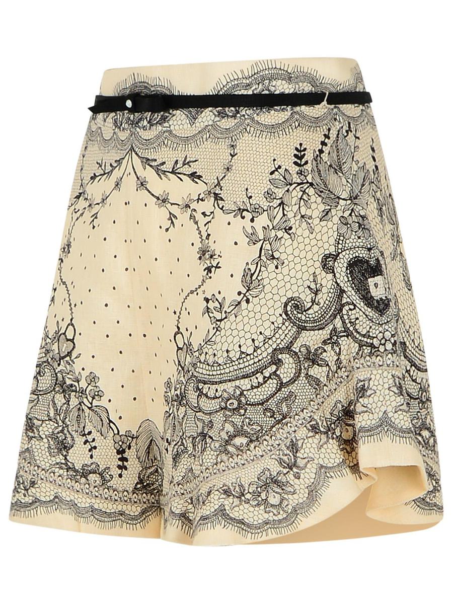 Zimmermann – Crush – Elfenbeinfarbene Leinenshorts