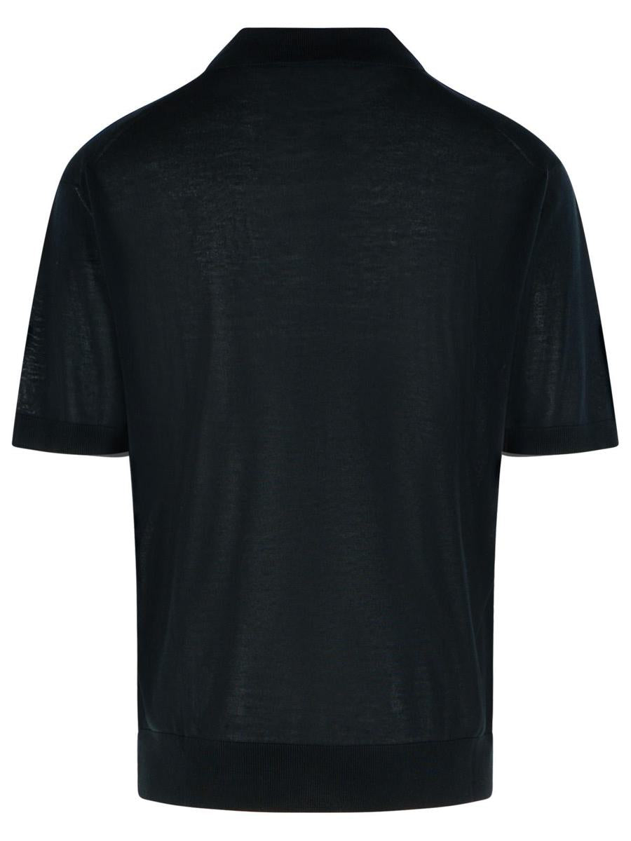 Schwarzes Lyocell-Poloshirt Laneus