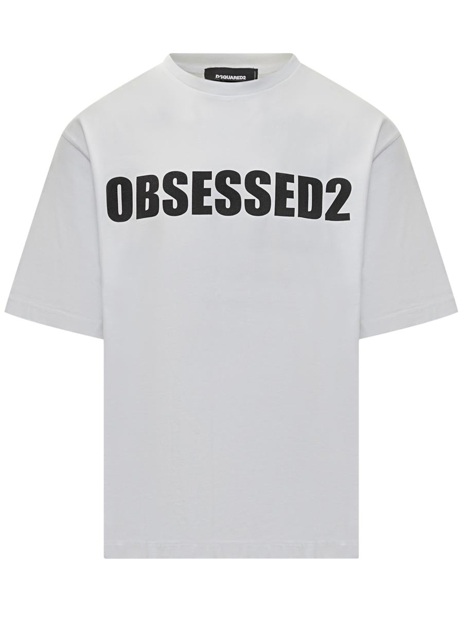 DSQUARED2 – Weißes T-Shirt „Obsessed2“ von Dsquared2