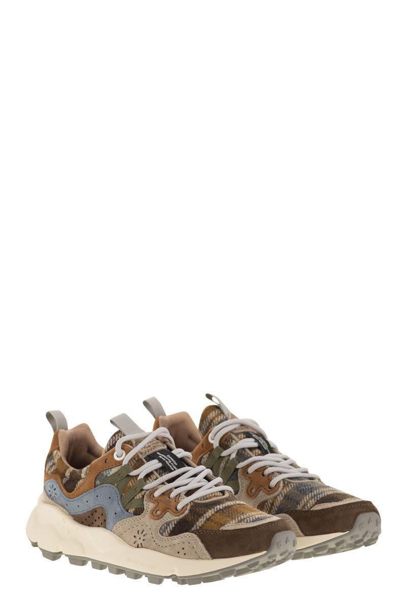 Flower Mountain Yamano 3 – Sneakers aus Wildleder und Wolle
