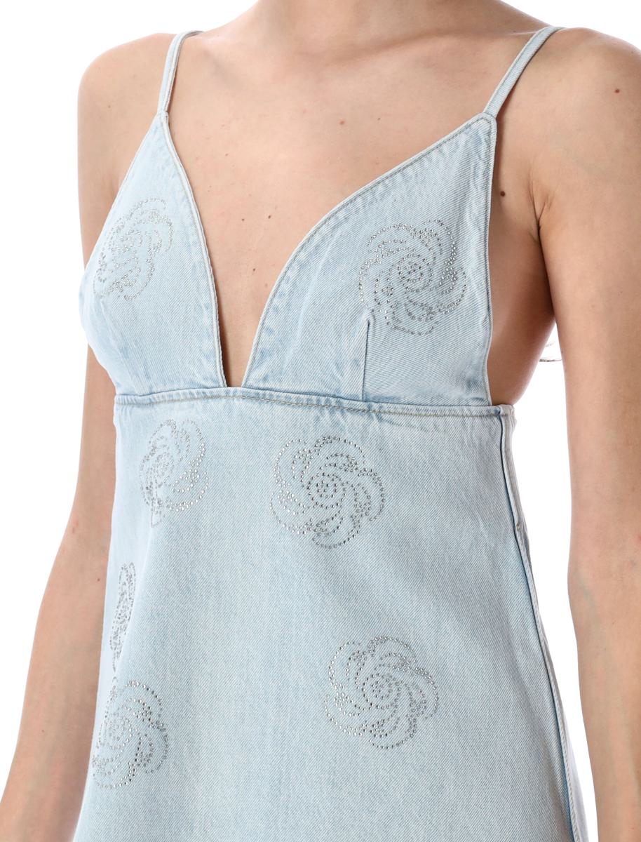 Rotate Birger Christensen Jeans-Minikleid mit Nieten