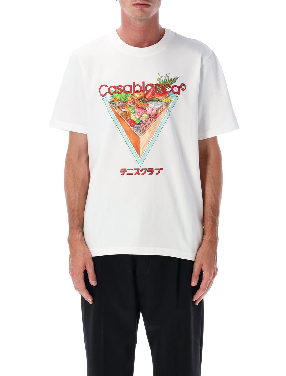 Casablanca – Weißes T-Shirt mit Tennisclub-Symbol