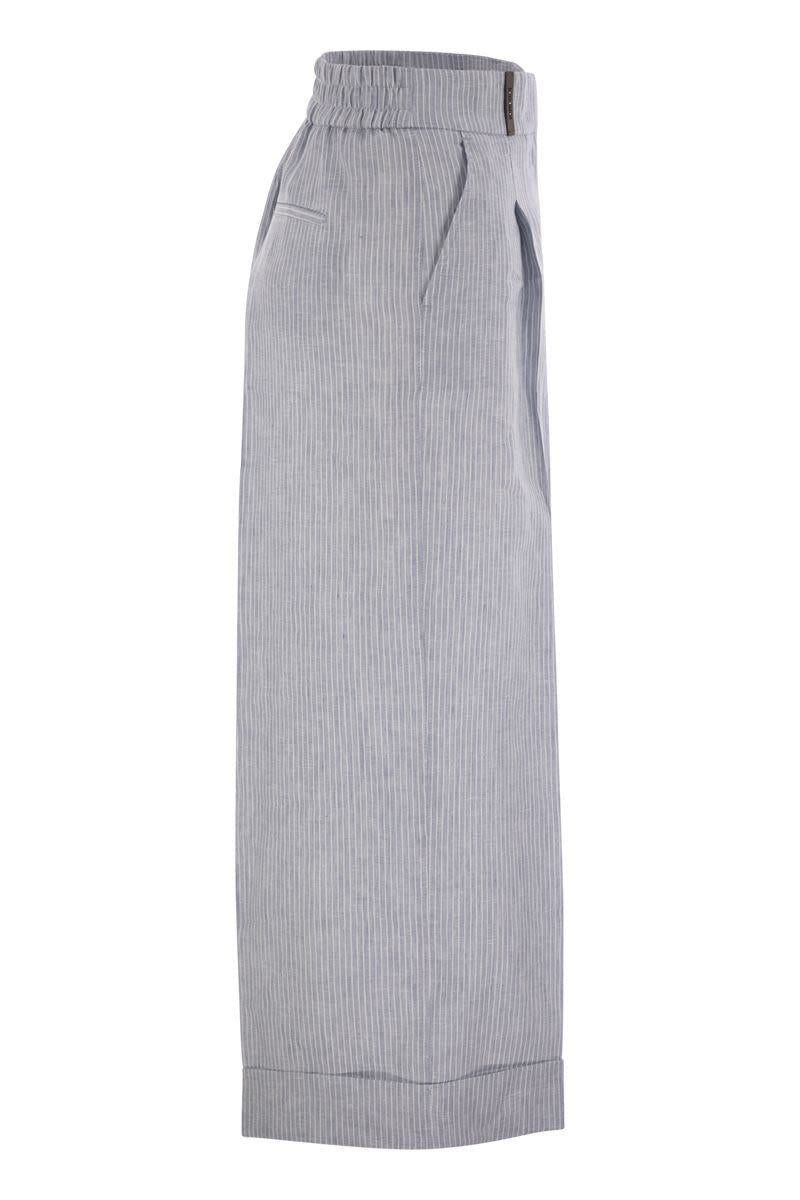 Peserico Leinenhose mit Streifenmuster
