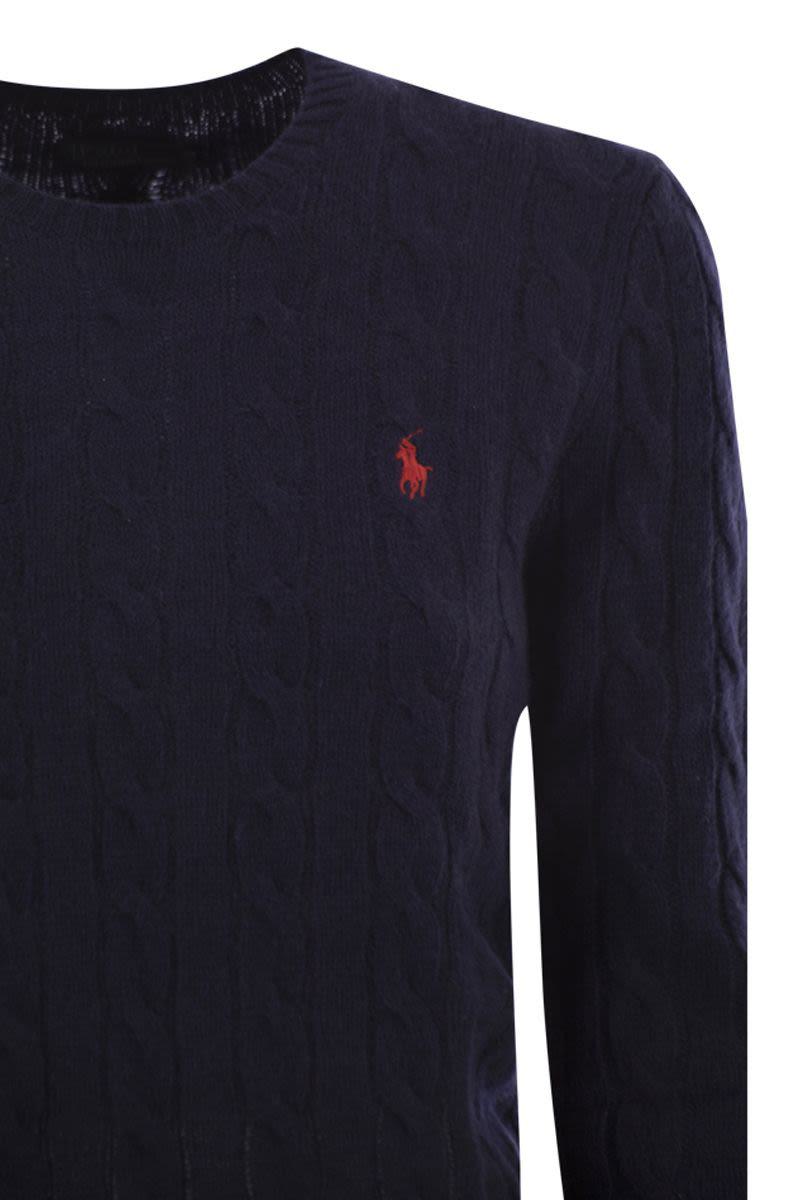 Polo Ralph Lauren – Rundhalspullover aus geflochtener Wolle und Kaschmir