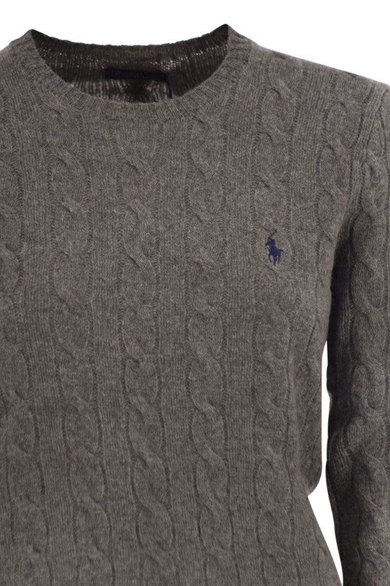 Polo Ralph Lauren – Rundhalspullover aus geflochtener Wolle und Kaschmir