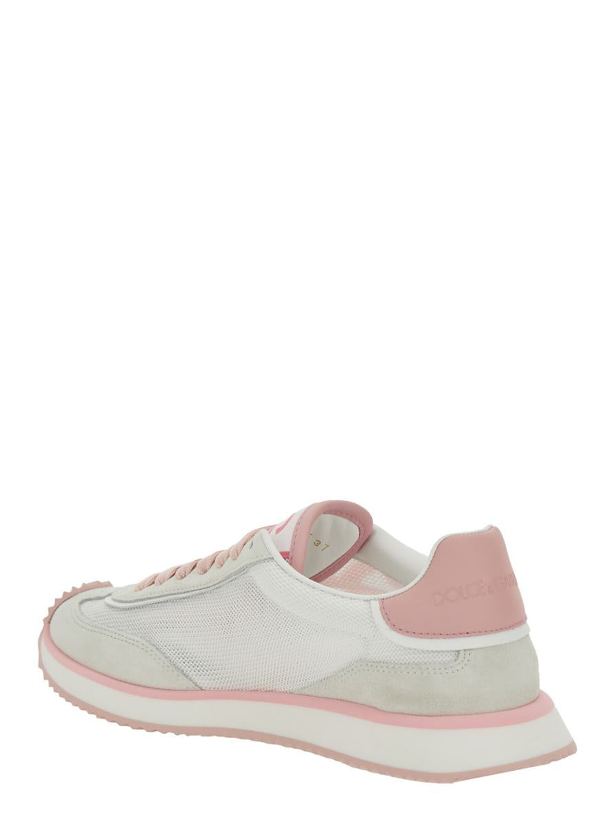Rosa Running-Sneaker „Aria“ mit Logodetail aus Wildleder und technischem Gewebe für Damen