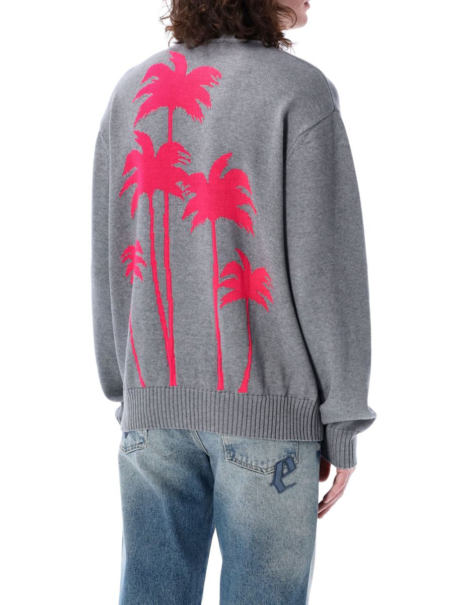 Palm Angels – Strickpullover mit Palmen-Inlay