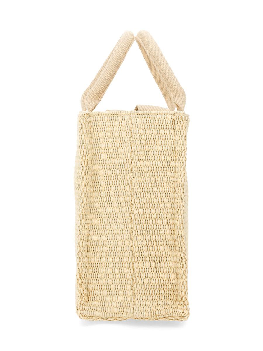 Marni – Kleine Tragetasche aus Stoff mit Raffia-Effekt