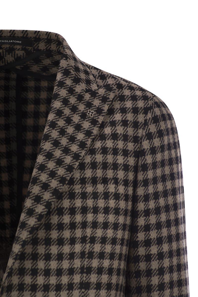 Tagliatore – Jacke aus Schurwollmischung mit Hahnentrittmuster