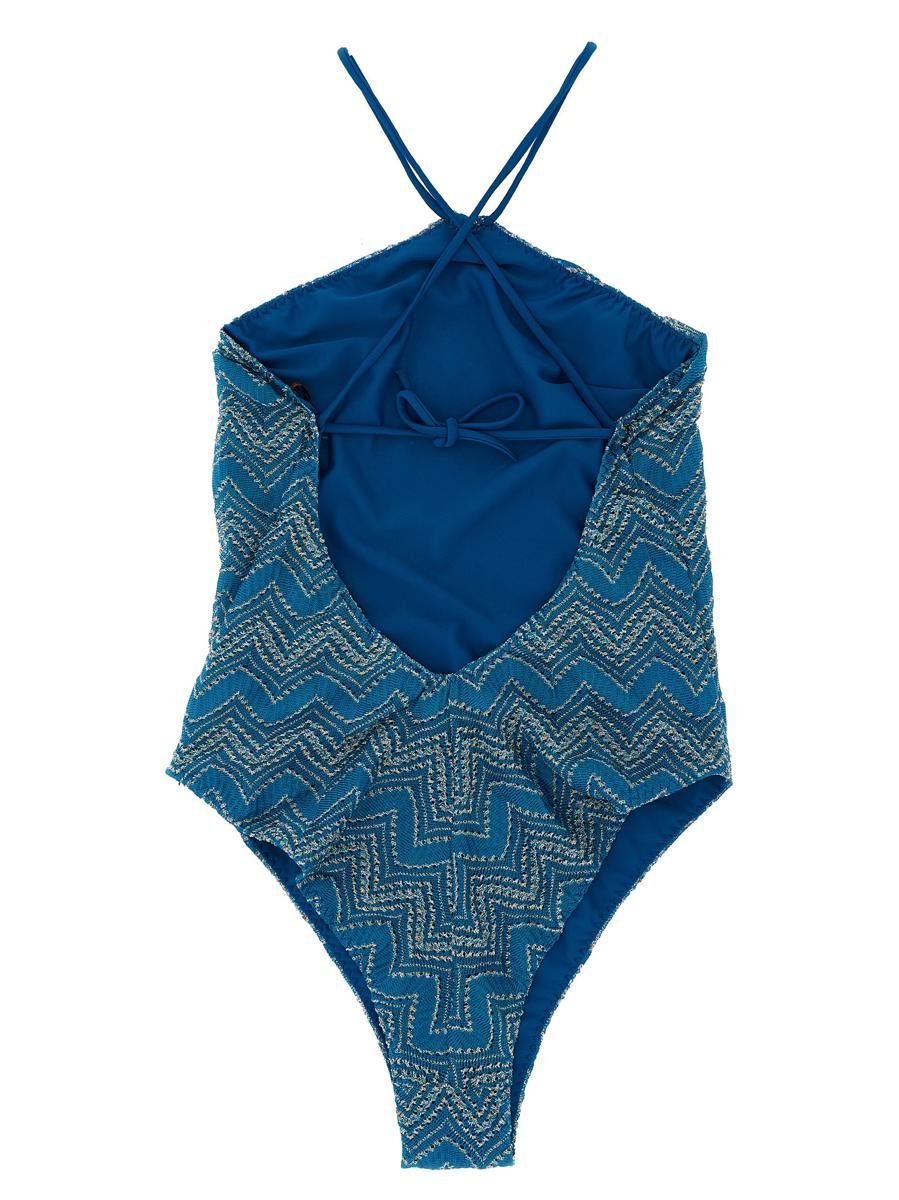 Missoni Zig Zag Lamé Einteiliger Badeanzug