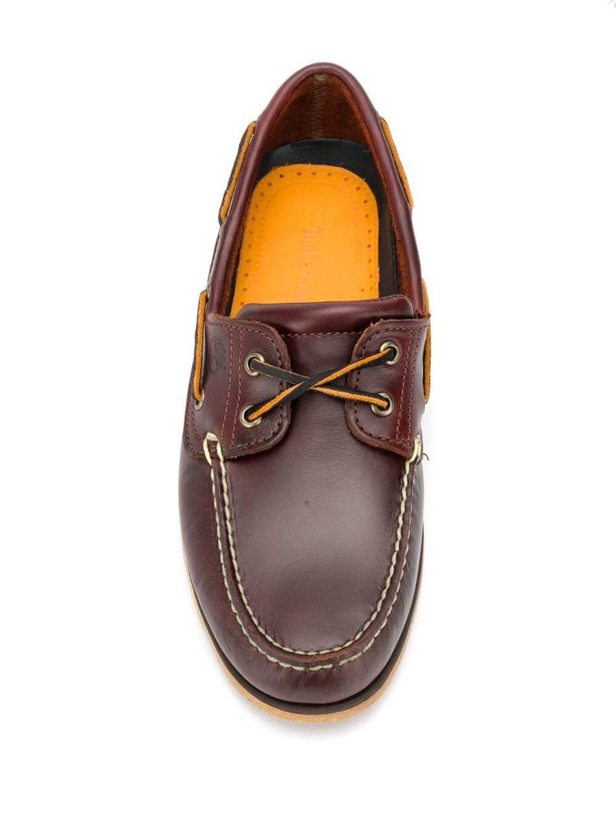 Klassische Boots-Loafer aus braunem Leder für Herren