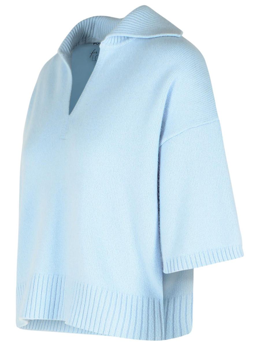 Purotatto Hellblauer Kaschmirpullover