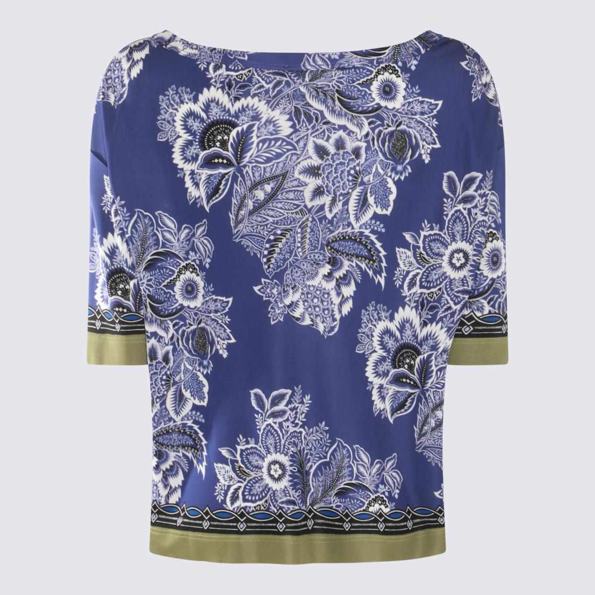 Etro Blaues mehrfarbiges Viskose-Top