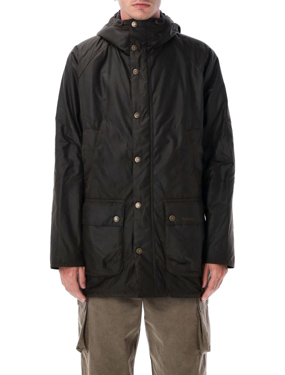 Barbour Bedale Parka aus gewachster Baumwolle in Olivgrün