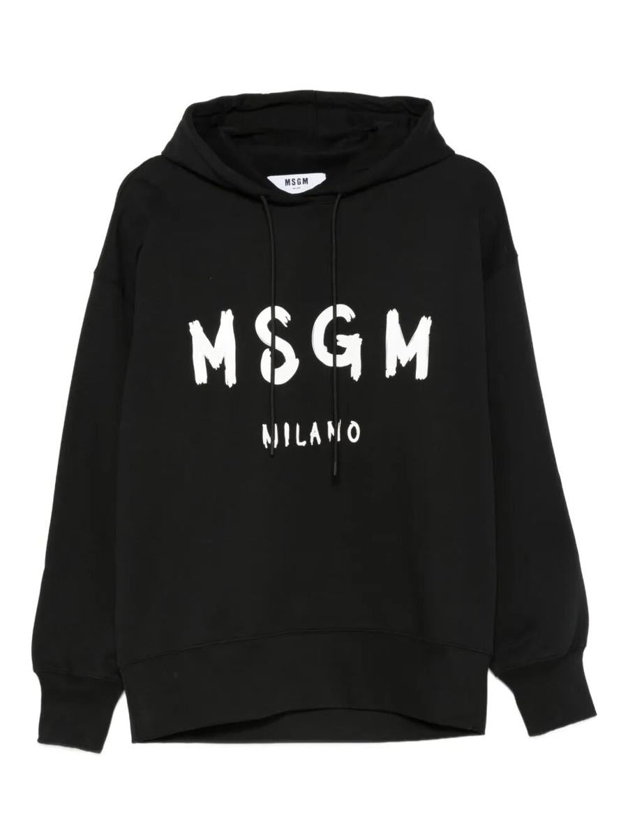 Msgm Logo Print Baumwolle Hoodie Kleidung