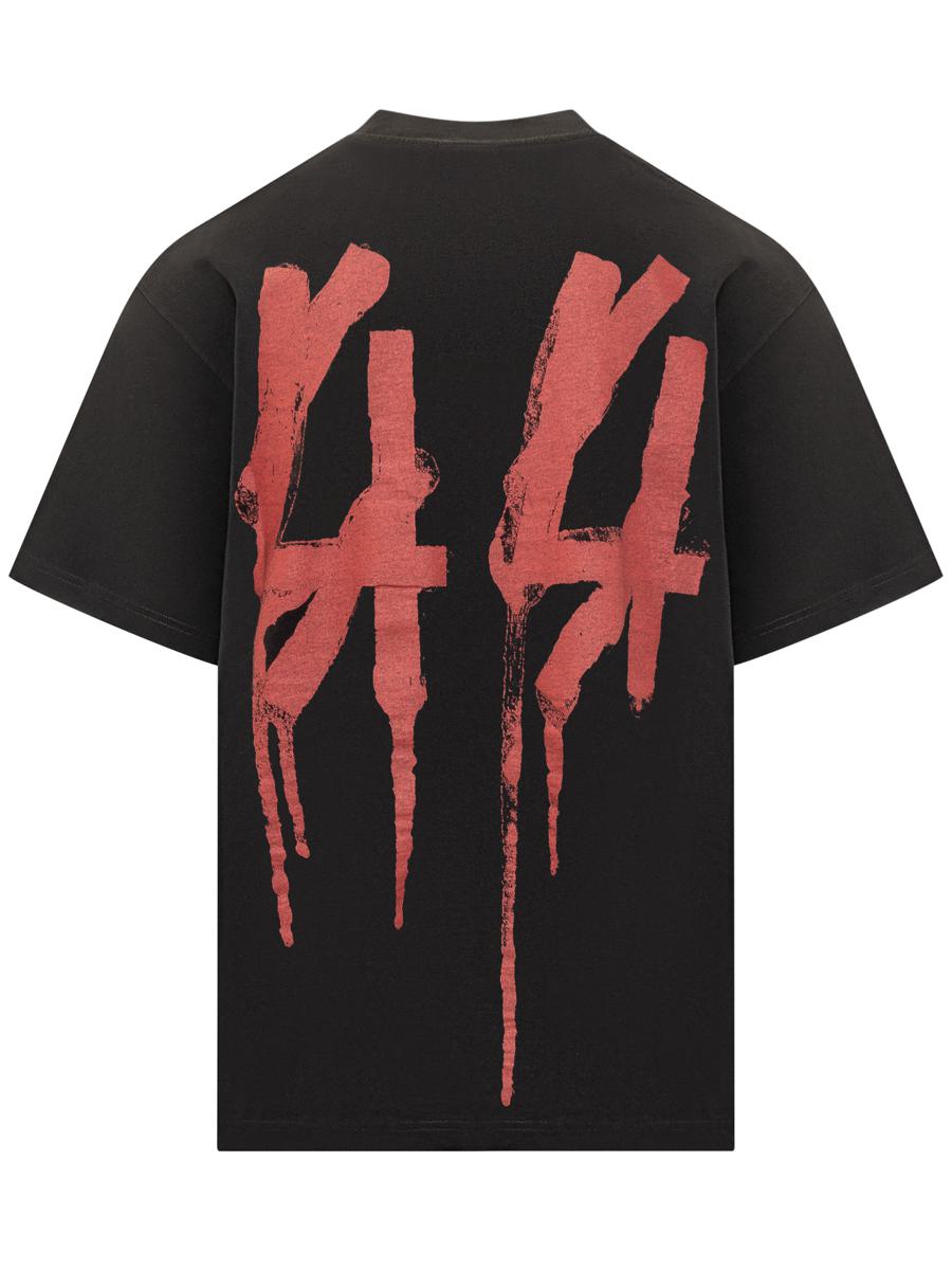 M44 Label Group 44 Label Group T-Shirt Schwarz Logo Rot Herren