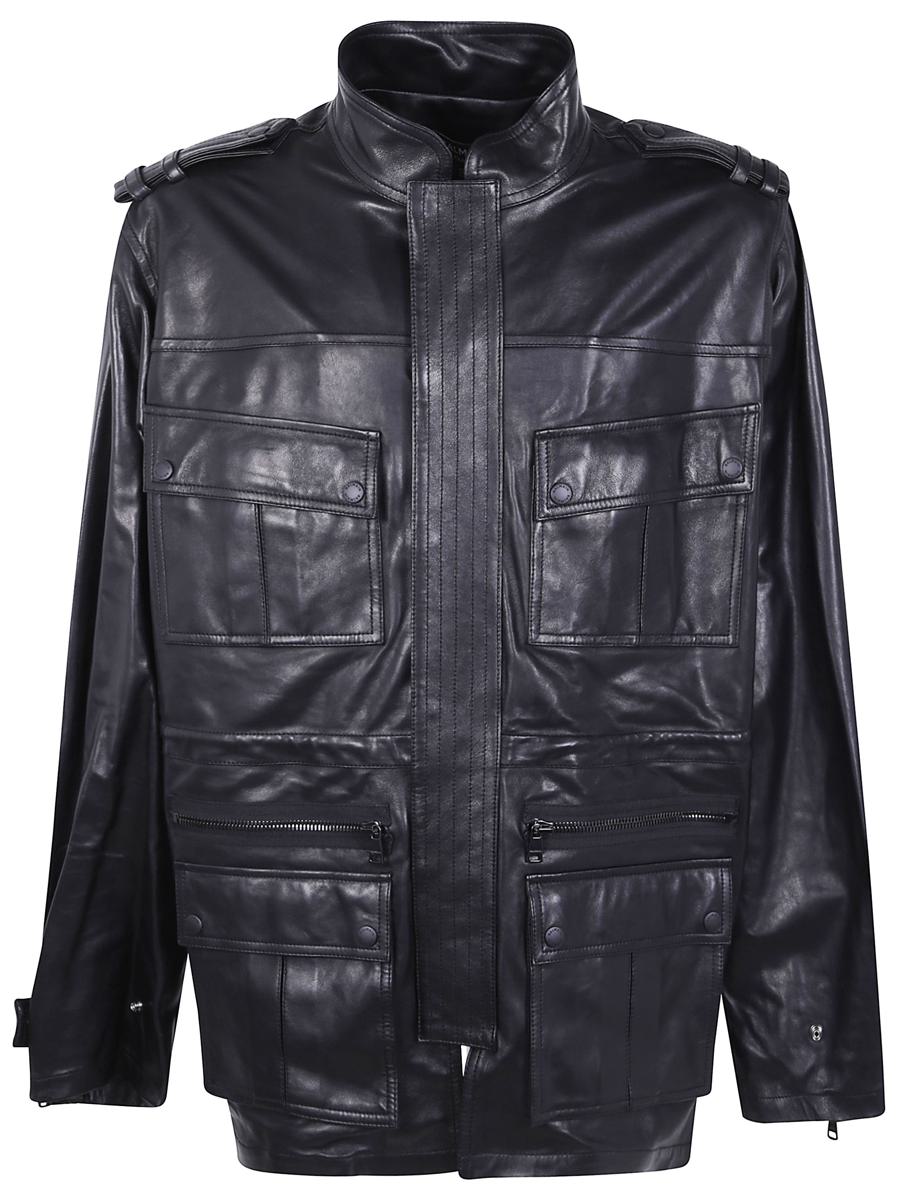 Balmain Lammleder Mittellanger Parka Kleidung