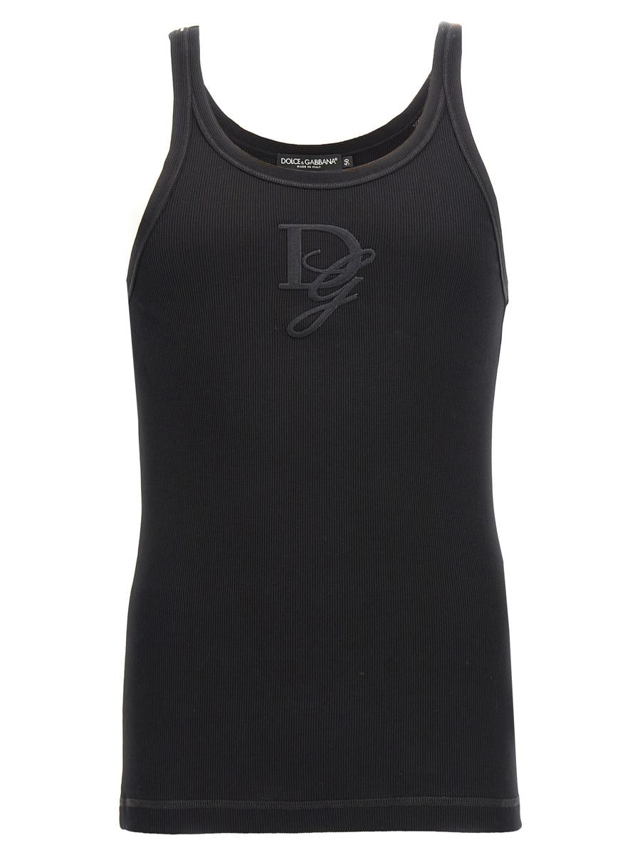Tanktop mit Logo-Stickerei von Dolce & Gabbana