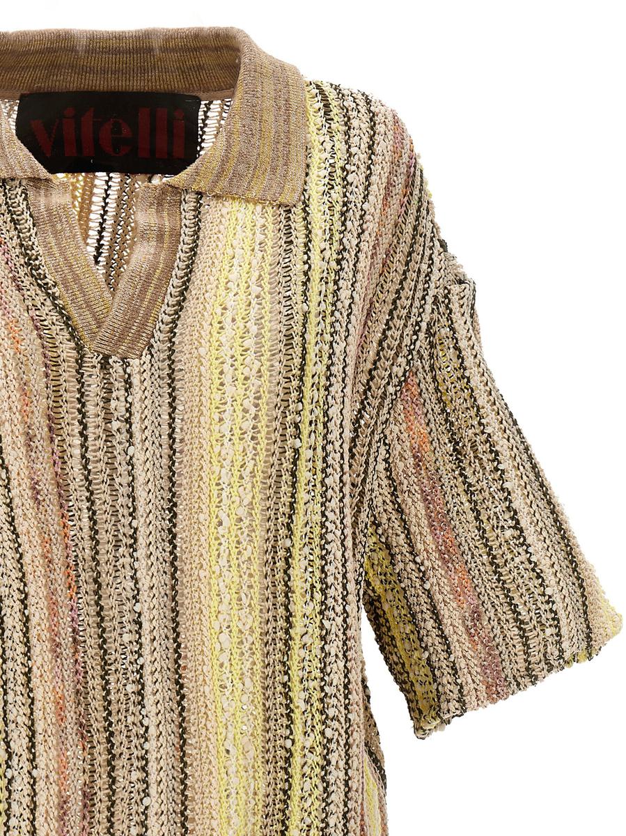 Vitelli Jacquard-Strick-Poloshirt
