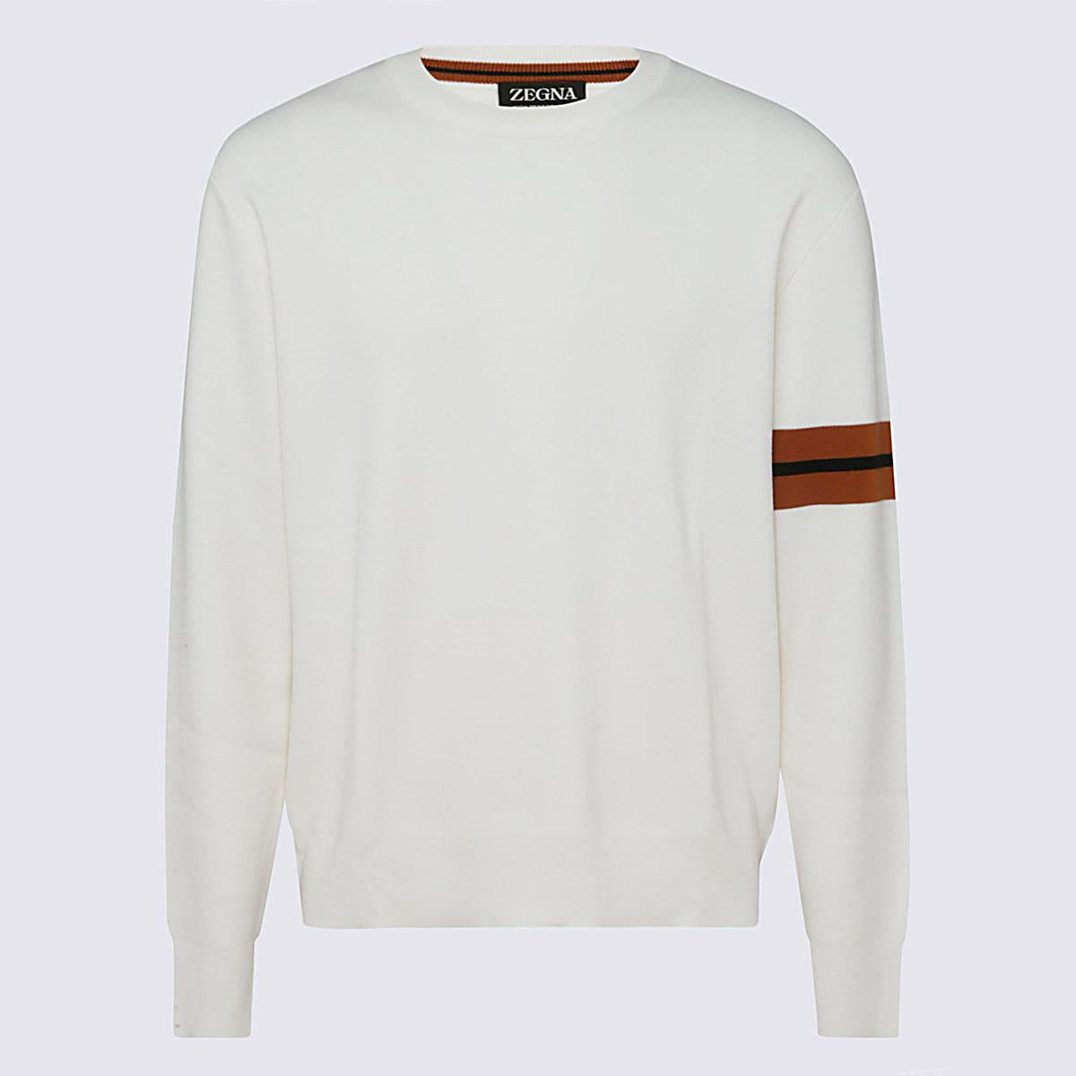 Zegna Weißer Baumwollstrick