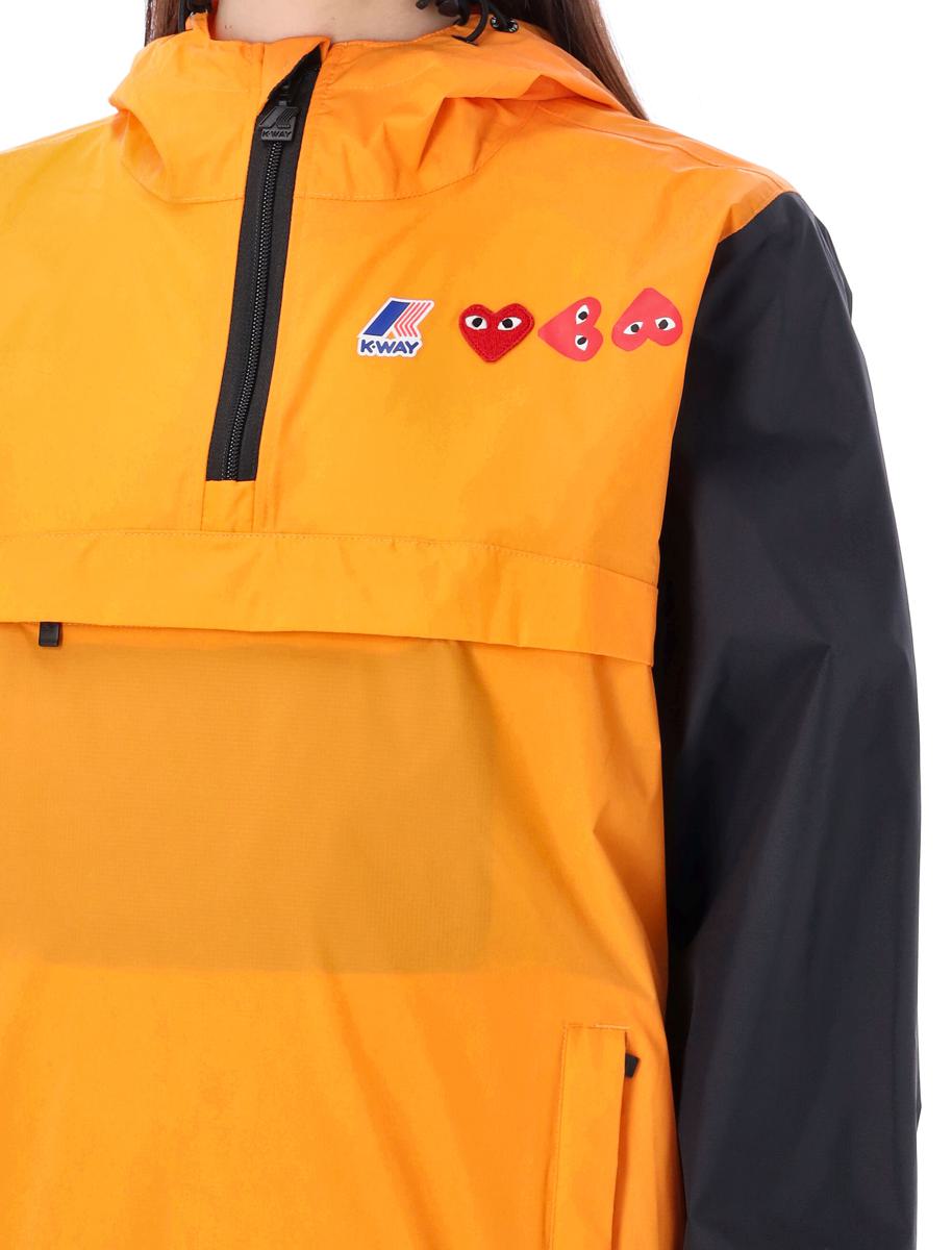 Comme Des Garçons Play – Zweifarbige, wasserdichte Kapuzenjacke