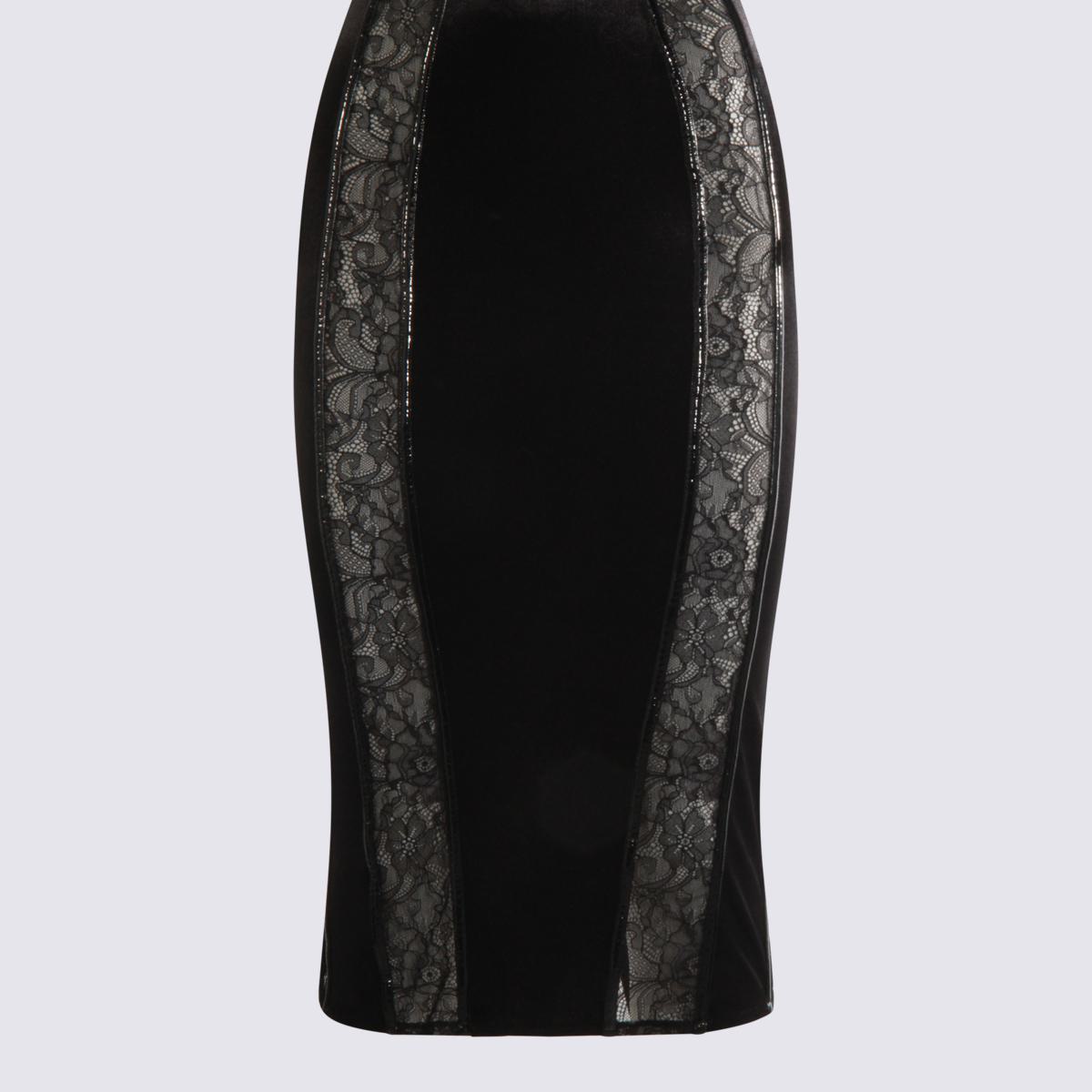 Elisabetta Franchi Schwarzes Midikleid