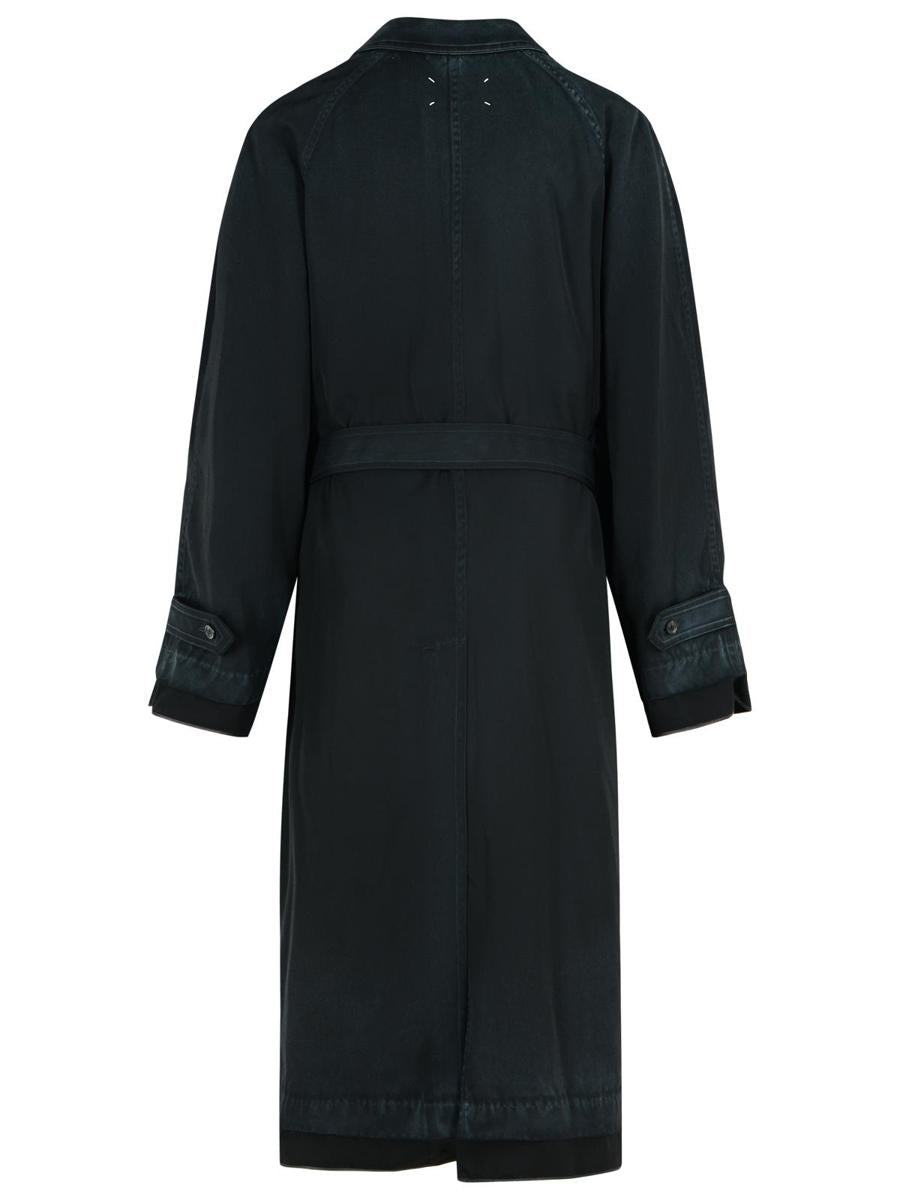 Maison Margiela – Schwarzer Trenchcoat aus Schurwolle
