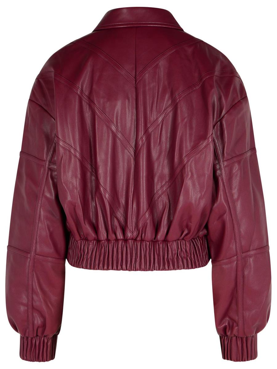 Rotate Birger Christensen Burgunderrote Polyester-Bomberjacke