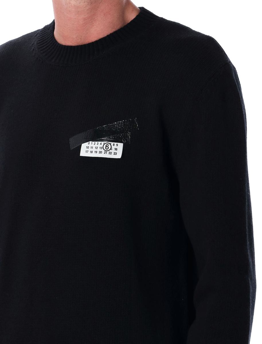 MM6 Maison Margiela – Wollpullover mit Rundhalsausschnitt und Label-Tape
