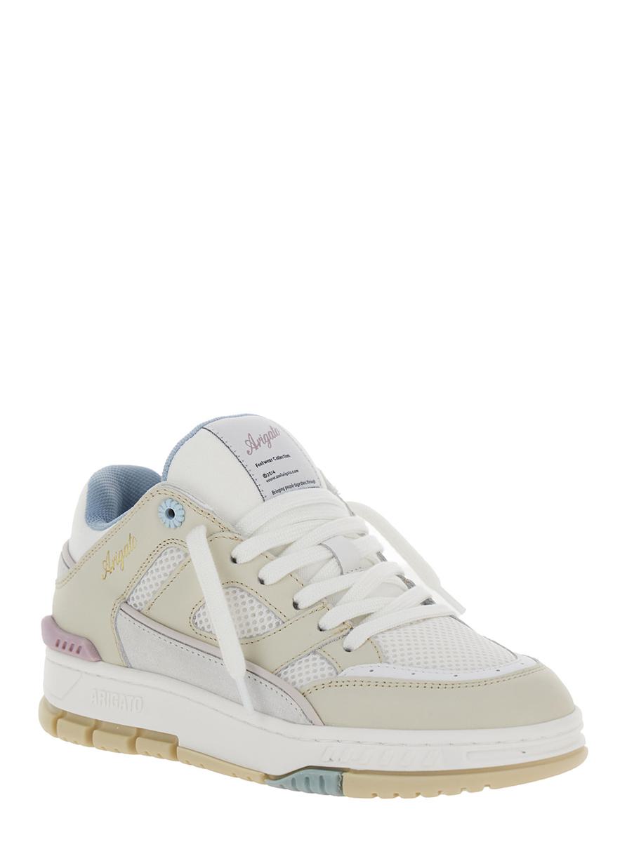 Weiße und mehrfarbige Sneakers „Area Lo“ mit Logodetail aus Ledermischung für Damen
