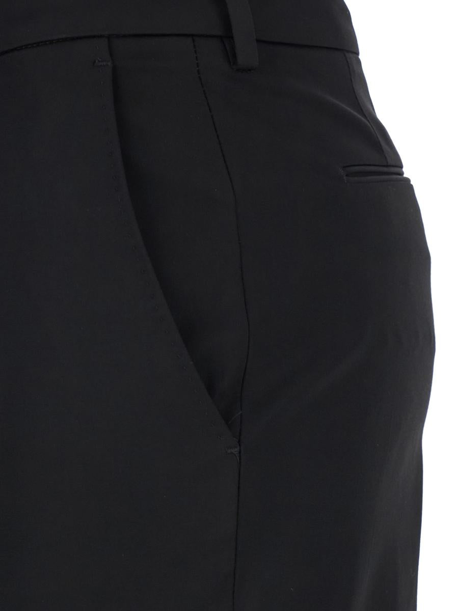Schwarze Hose „New York“ mit Gürtelschlaufen aus Viskose-Stretch für Damen