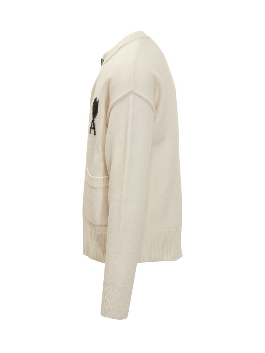 AMI Paris Wollcardigan mit Logo-Stickerei Ami Alexandre Mattiussi