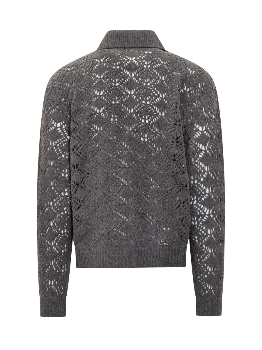 Jil Sander Jil Sander Graue bestickte Strickjacke
