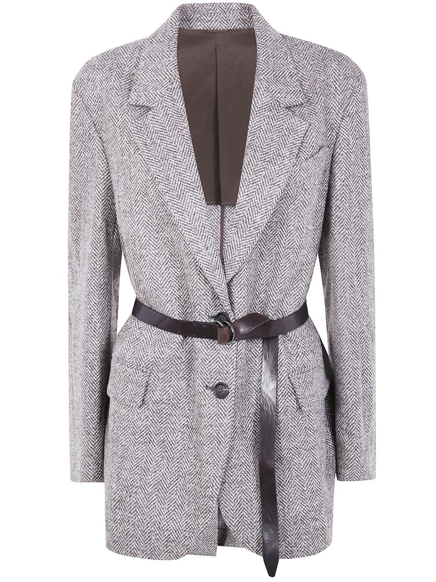 Brunello Cucinelli Einreihige Jacke Mit Gürtel Kleidung