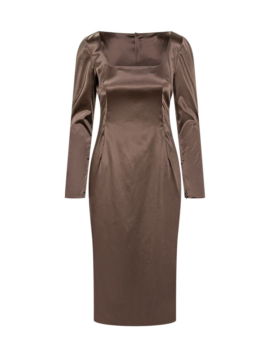 Dolce & Gabbana Dolce & Gabbana Satin-Langarmkleid