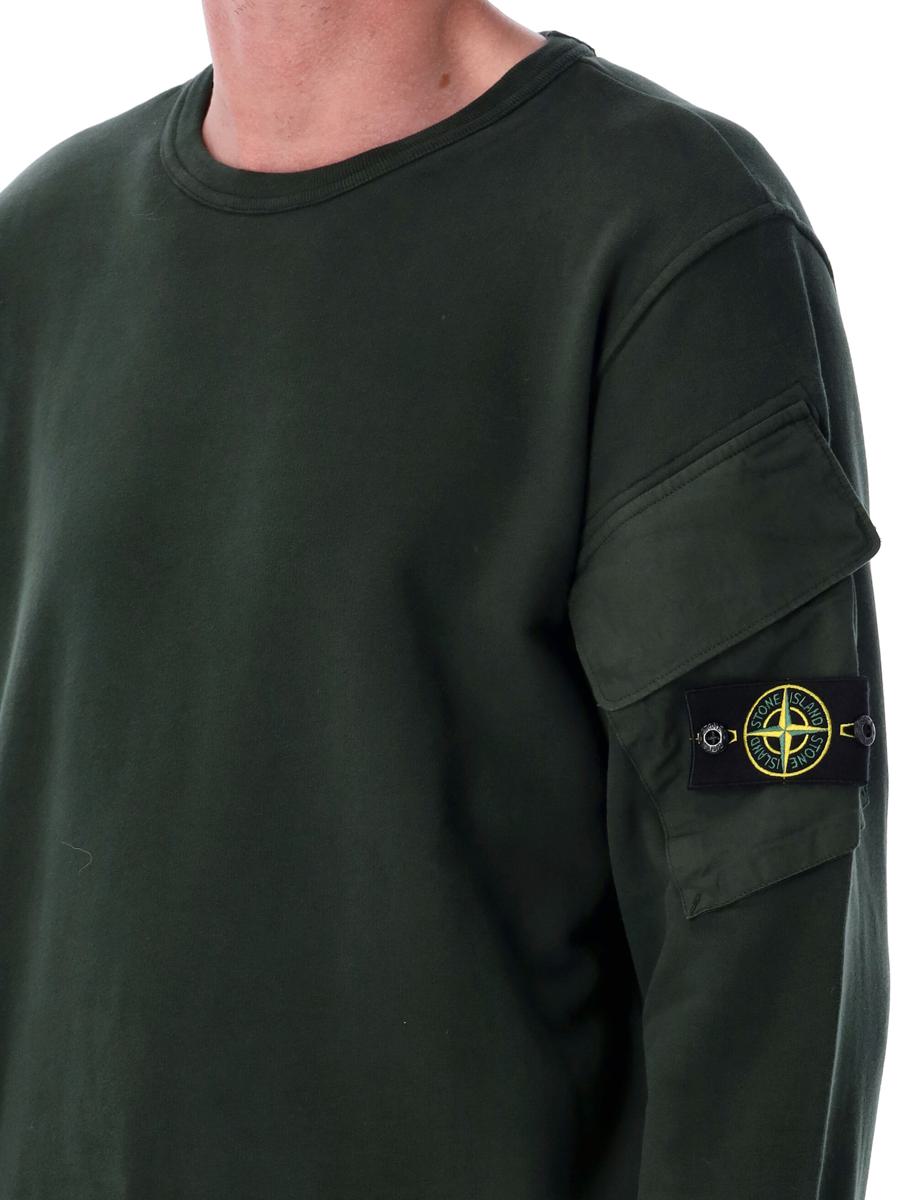Stone Island Sweatshirt aus gebürsteter Bio-Baumwolle
